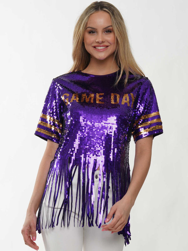 Gameday Vibes Fringe - Purple Gold