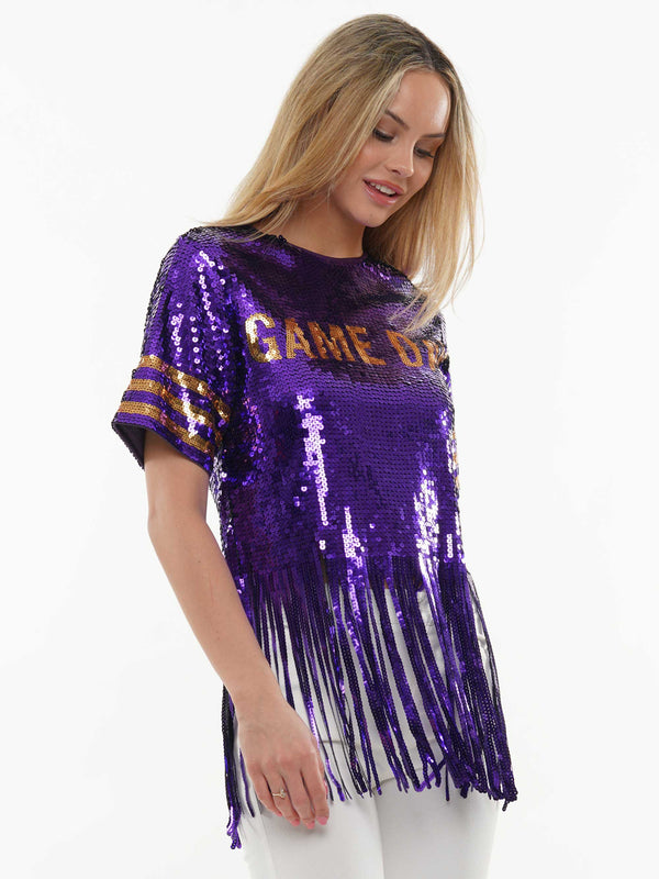 Gameday Vibes Fringe - Purple Gold