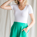 Gimmie Green - Solid Front Tuck Shorts