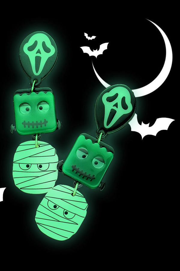 Glow The Dark - Ghost Frankenstein Earrings