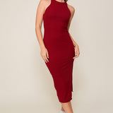 The It Girl Sleeveless Round Neck Bodycon Dress - Red