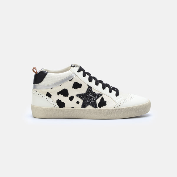 The Daisy High Top Sneaker - Cow Print