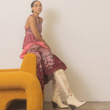 The Bronco Knee High Embordered Cowgirl Boots