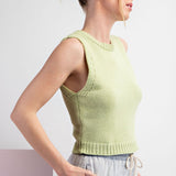 Cropped Knit Pistachio Sweater