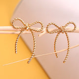 Bow Braided Metal Rope Earrings