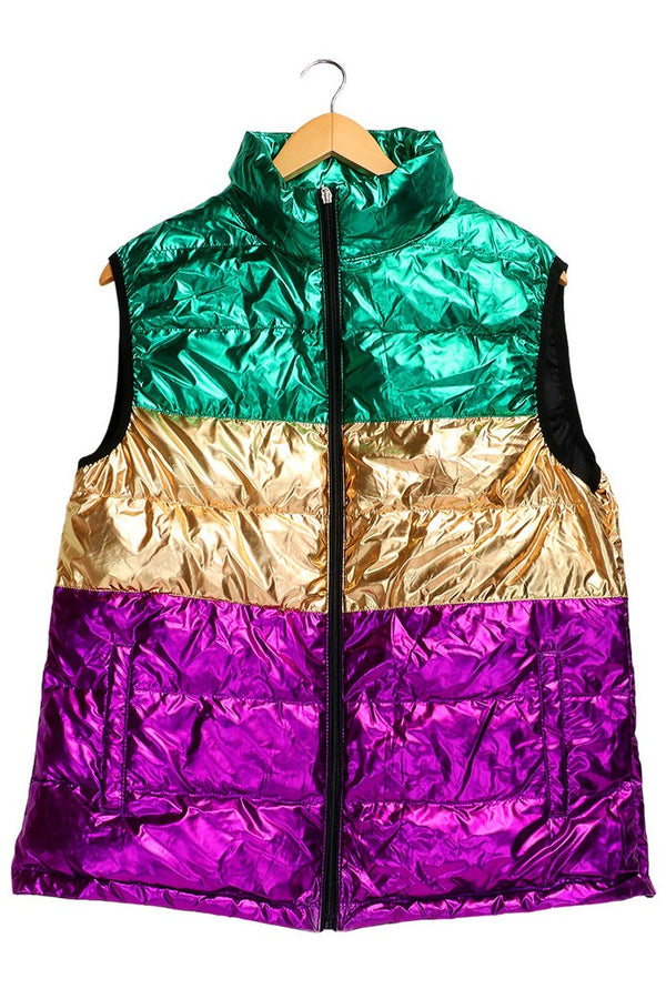 Mardi Gras Puff Vest