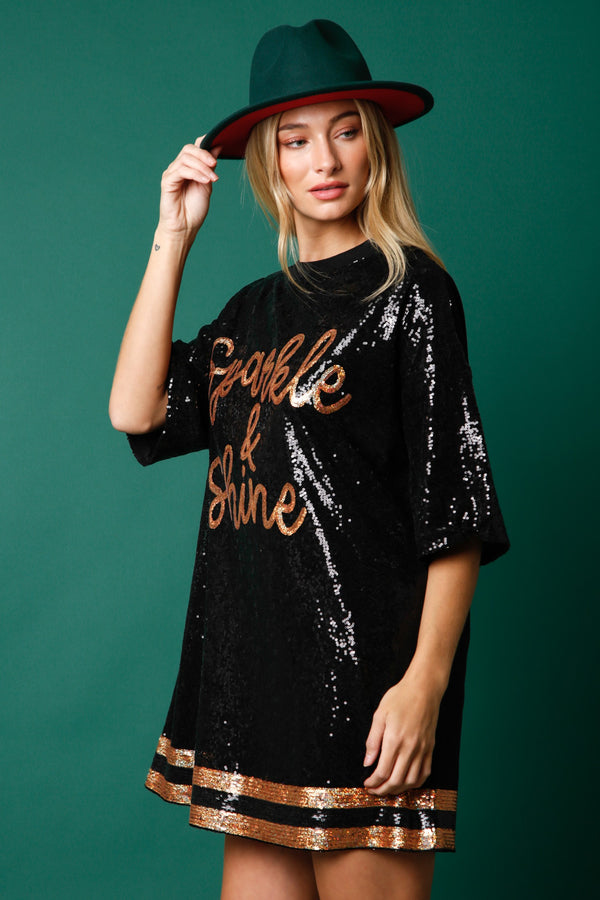 Sparkle and Shine Sequin T-Shirt Dress