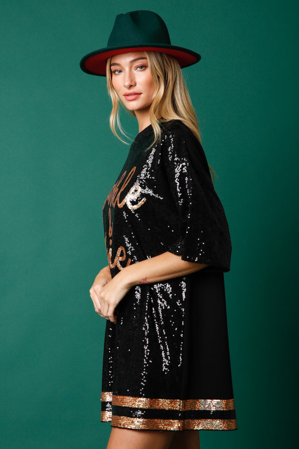 Sparkle and Shine Sequin T-Shirt Dress