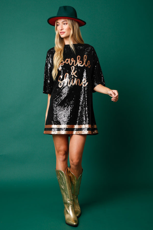 Sparkle and Shine Sequin T-Shirt Dress