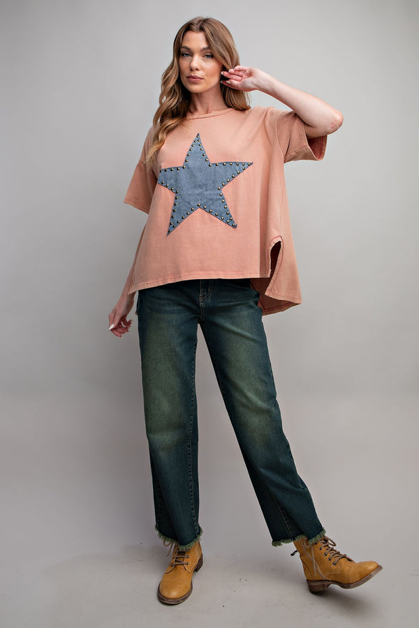 Star Patch Mineral Wash Top