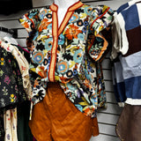 Fall Floral Ribbon Top