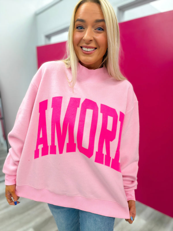 AMORE Reversible Mock Neck Sweatshirt