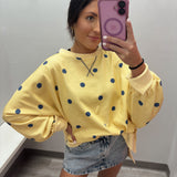 Dot Your Way Pullover | Yellow and Blue