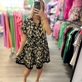 Collared Animal Print Dress