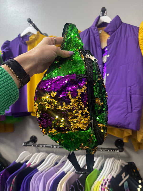 Mardi Gras Sequin Sections Fanny Pack