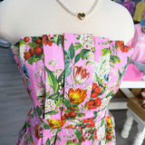 The Blushing Garden Strapless Midi