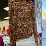 Leopard Mesh Top