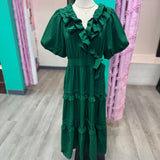 Feeling So Sweet Ruffle Tiered Bow Midi Dress