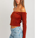 Rust Off The Shoulder Top