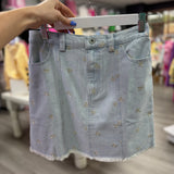 Bow Detail Denim Skirt