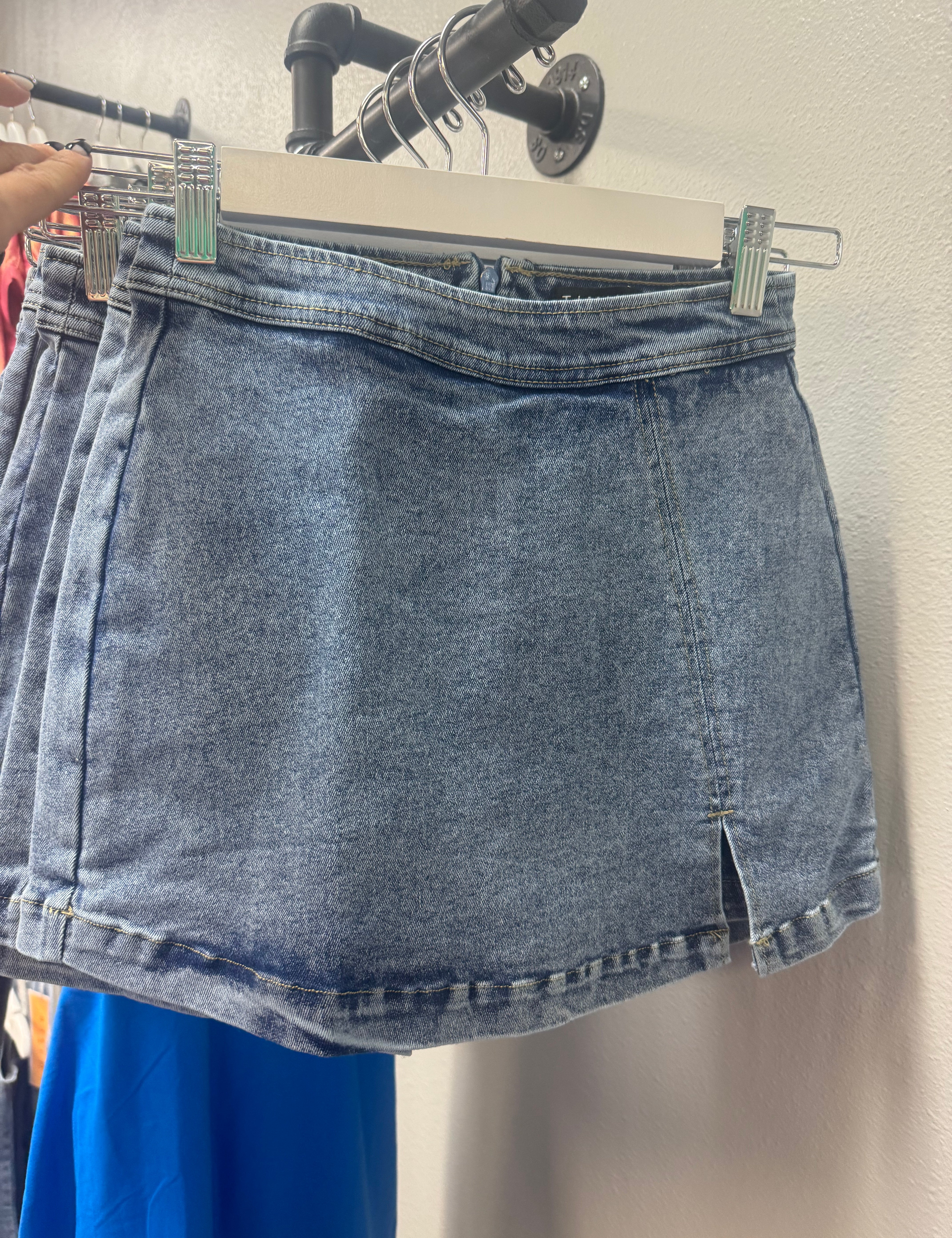Doing It All Mini Denim Skort