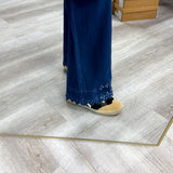 Days With You Embroidery Detail Pants - Dark Denim