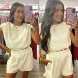 Cream Embroidery Eyelet Sets