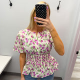 Pretty In Petals Peplum Top