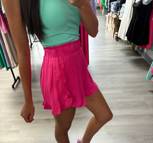 Ruffle Pink Shorts