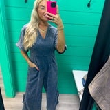Meet Me Half Way V-Neck Jumpsuit