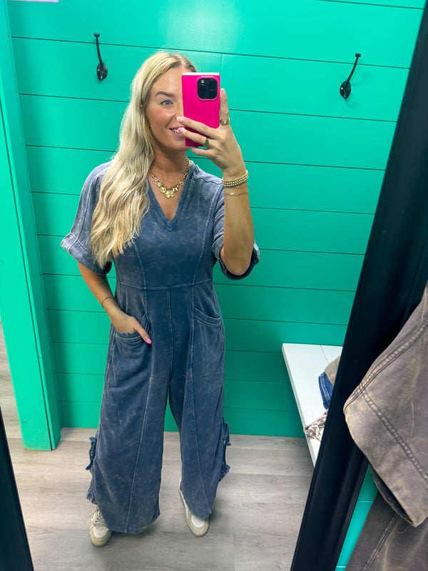 Meet Me Half Way V-Neck Jumpsuit