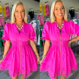 See You Smile Dress | Hot Pink