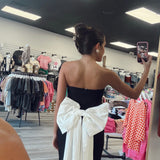 Black Bow Back Mini Dress