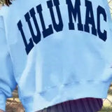 Baby Blue and Navy Puff Sweatshirt | LULU MAC