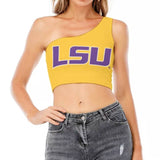 LSU Yellow One Shoulder Top