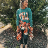 FALL PLAID TEE LONG SLEEVE