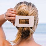 Flat Rectangle Hair Clip | Large | Almond Beige