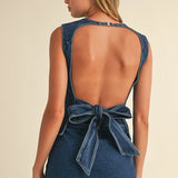 Bow Back Denim Set