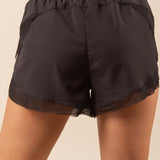 High Waist Mesh Detail Active Shorts