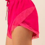 High Waist Mesh Detail Active Shorts