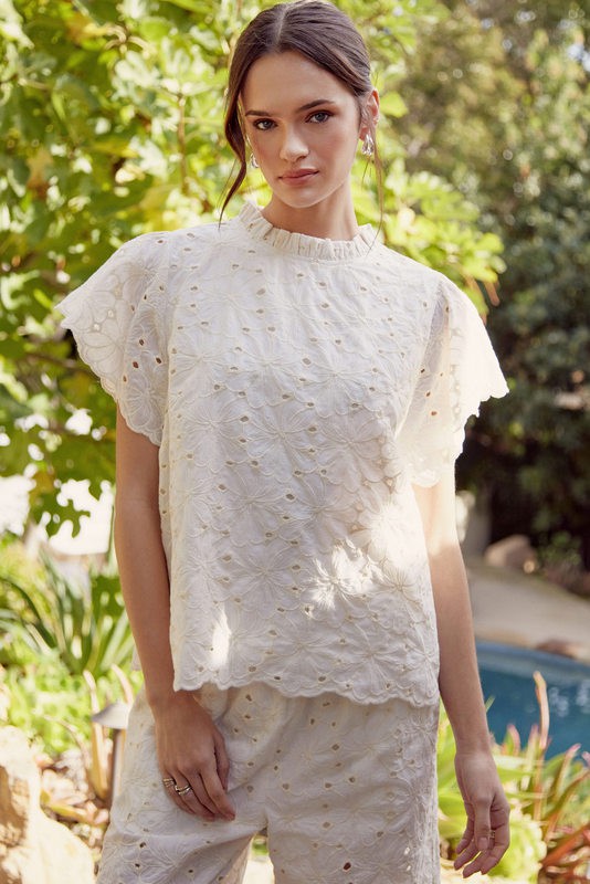 Lace Short Sleeve Top