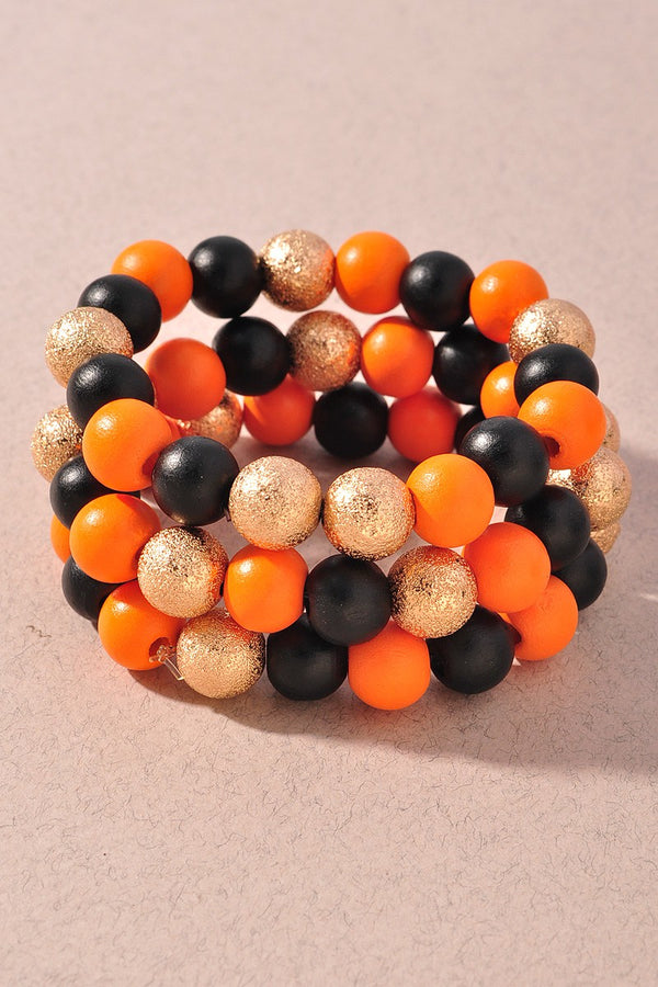 Metal and Wood Beaded Bracelets