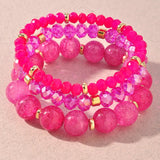 Triple Crystal Beaded Bracelet