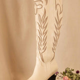 The Bronco Knee High Embordered Cowgirl Boots