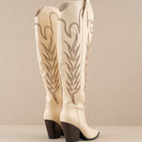 The Bronco Knee High Embordered Cowgirl Boots