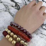 Clay Metal Bead Multi Bracelet Set