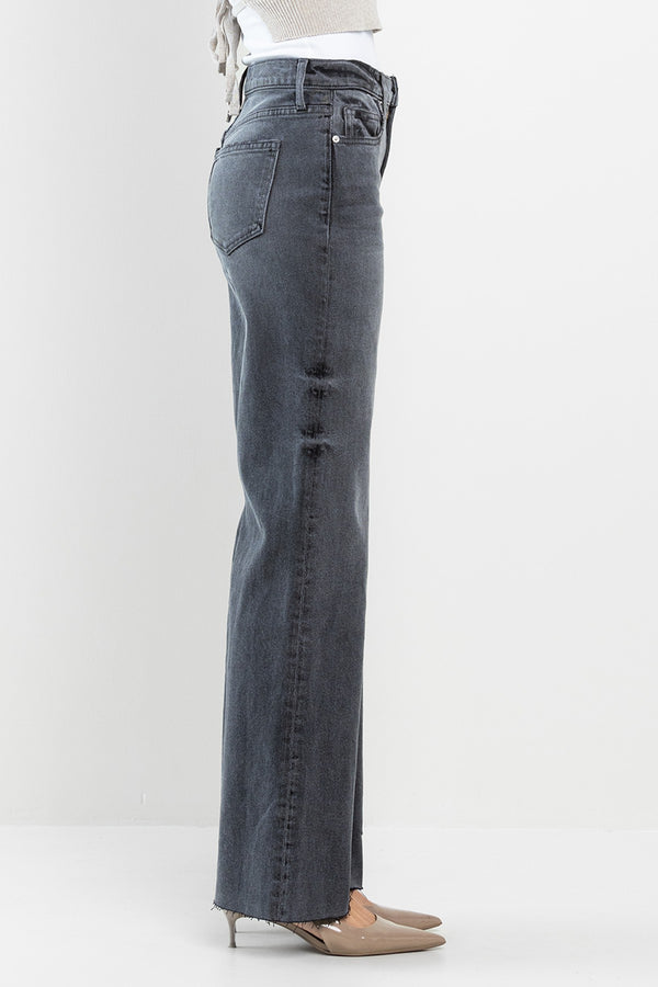 The Jess - Dark Grey Straight Leg Jeans