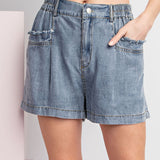 Denim Stone Wash Shorts
