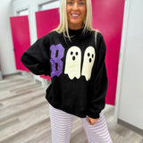 Boo Halloween Reversible Mockneck