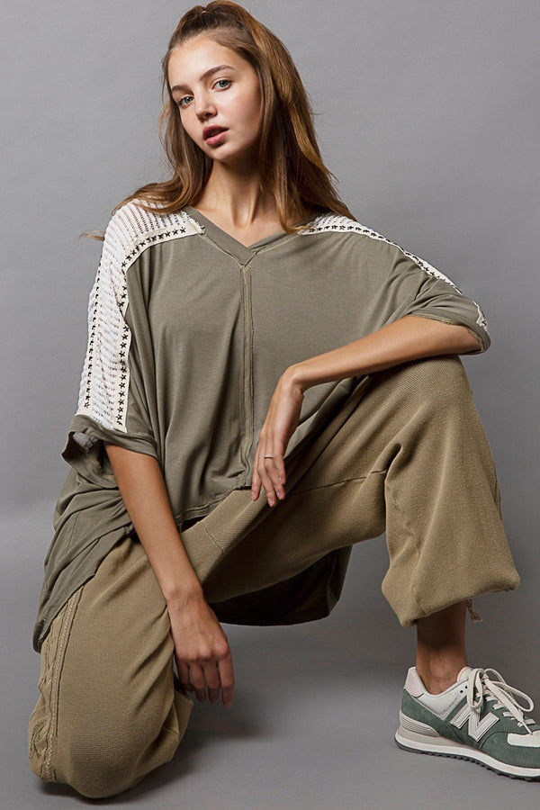 Be The Star Oversized V Neck Top